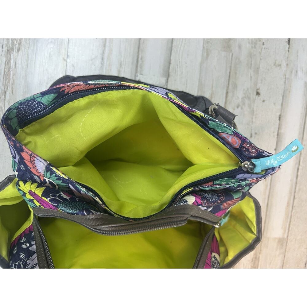 Lily Bloom Sunflower Peace Handbag Satchel Shoulder Bag Matching Wallet Set - Picture 7 of 16